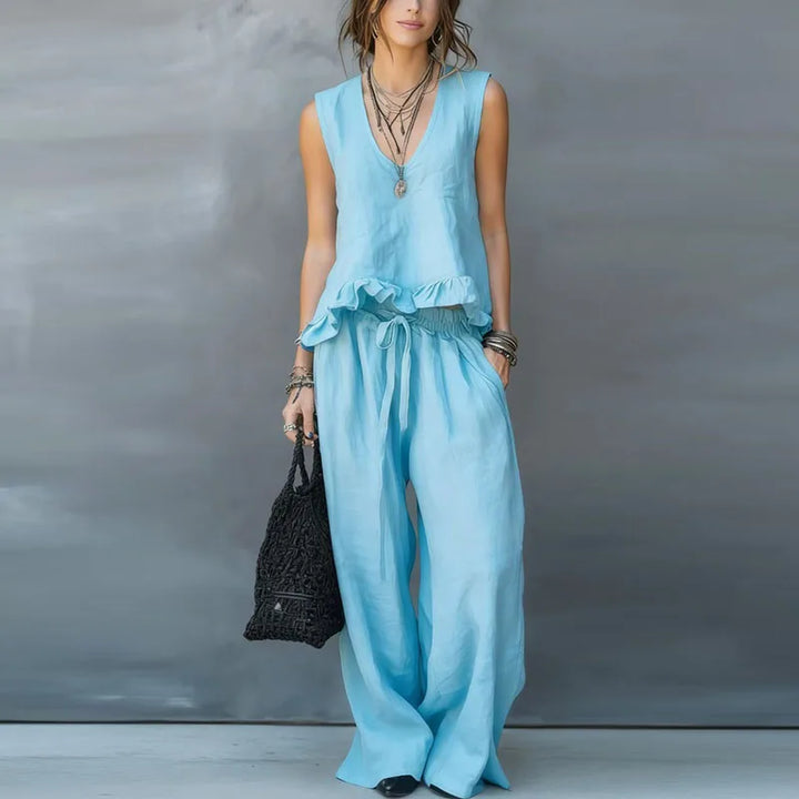 Claudia Sleeveless Ruffle Matching Set