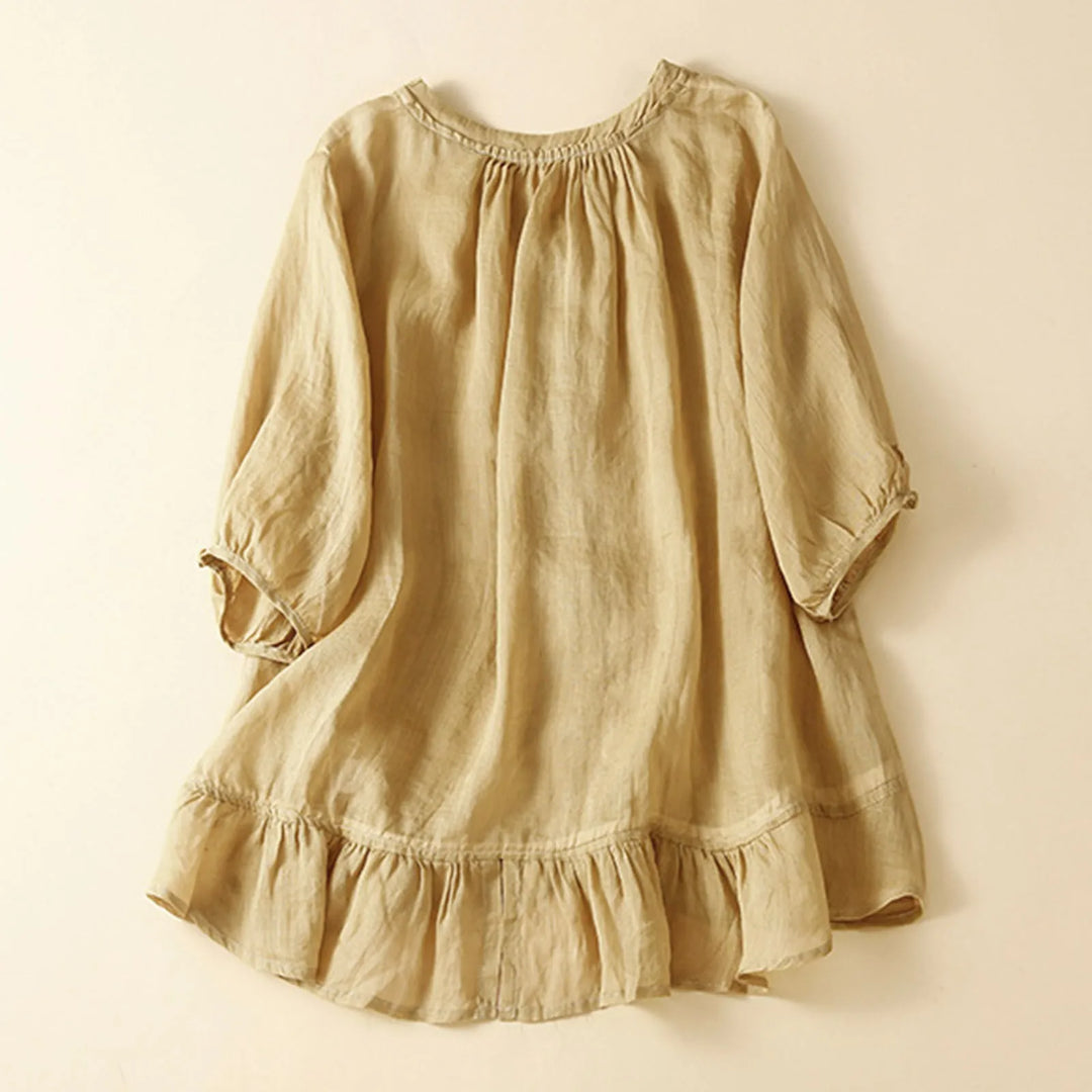 Amelia V-Neck Linen Top
