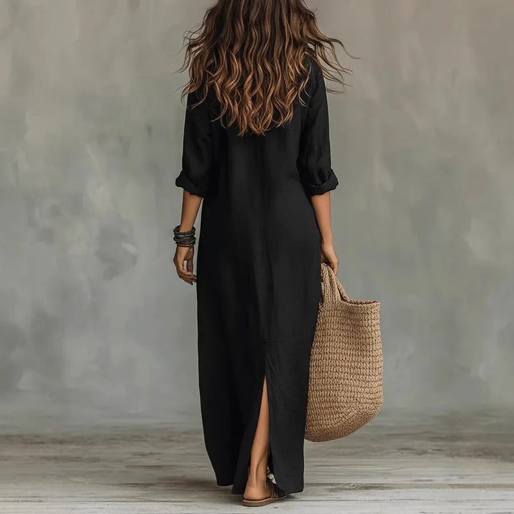 Sadona Linen Long Shirt Dress