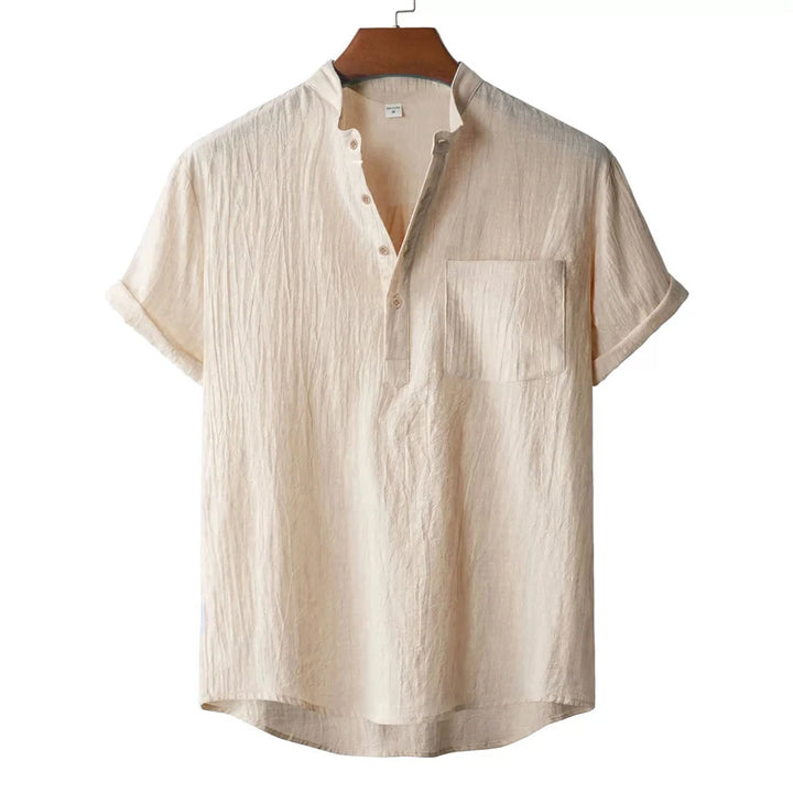 Micheal Linen Henley Hawaii Shirt