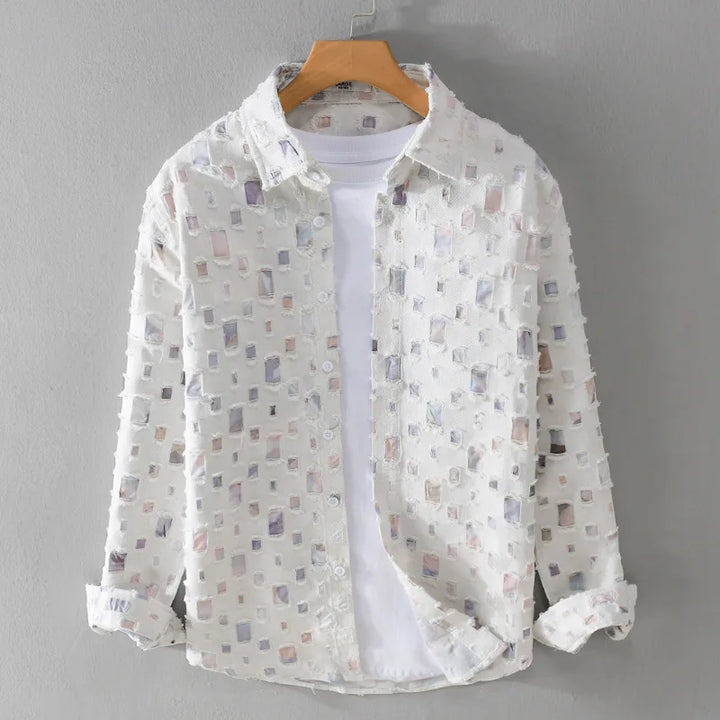 Mosaic Cotton Grid Shirt