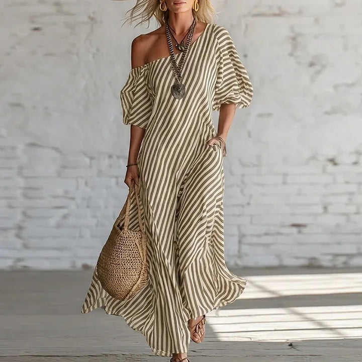 Delila One Shoulder Puff Sleeve Dress