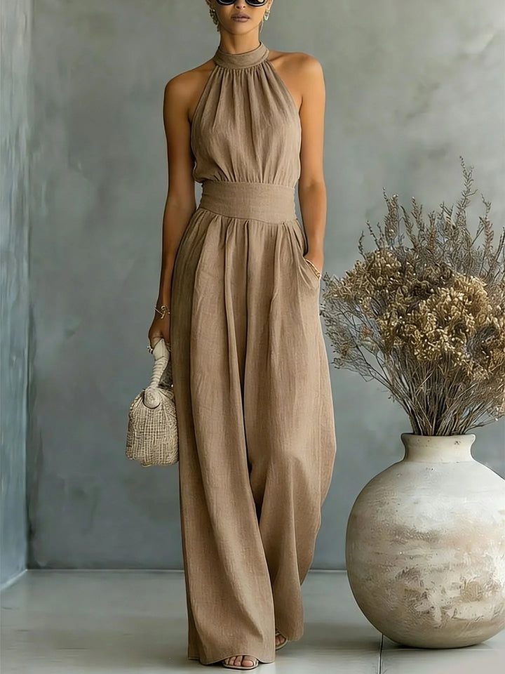 Natalie Halter Wide Leg Jumpsuit