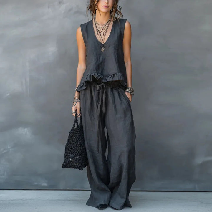 Claudia Sleeveless Ruffle Matching Set