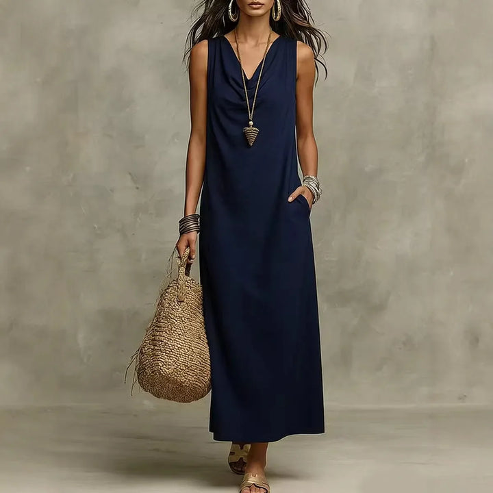 Hailey Linen Sleeveless Maxi Dress