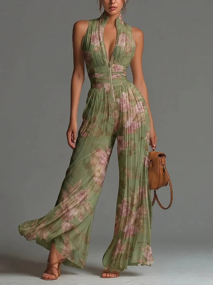 Liora Pleated Wide Leg Jumpsuit