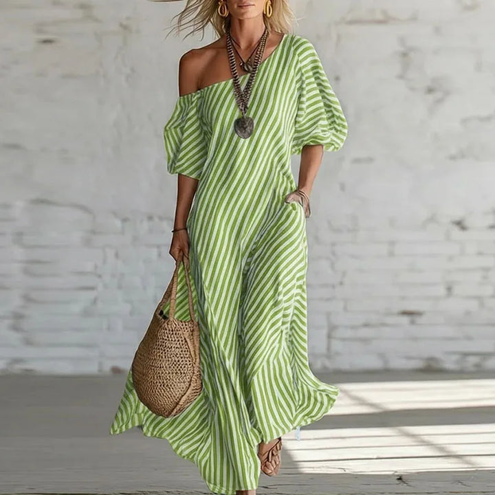 Delila One Shoulder Puff Sleeve Dress