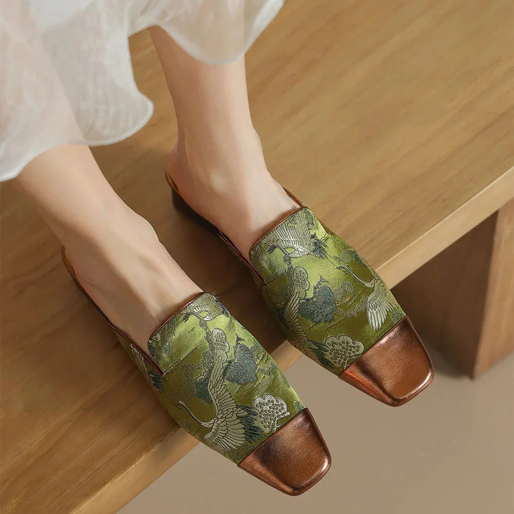 Monica Floral Embossed Mules