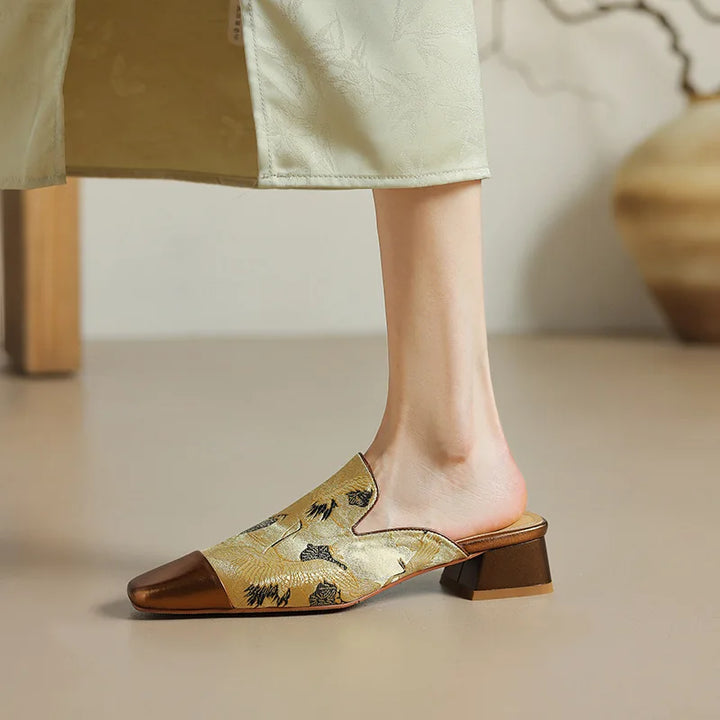 Monica Floral Embossed Mules