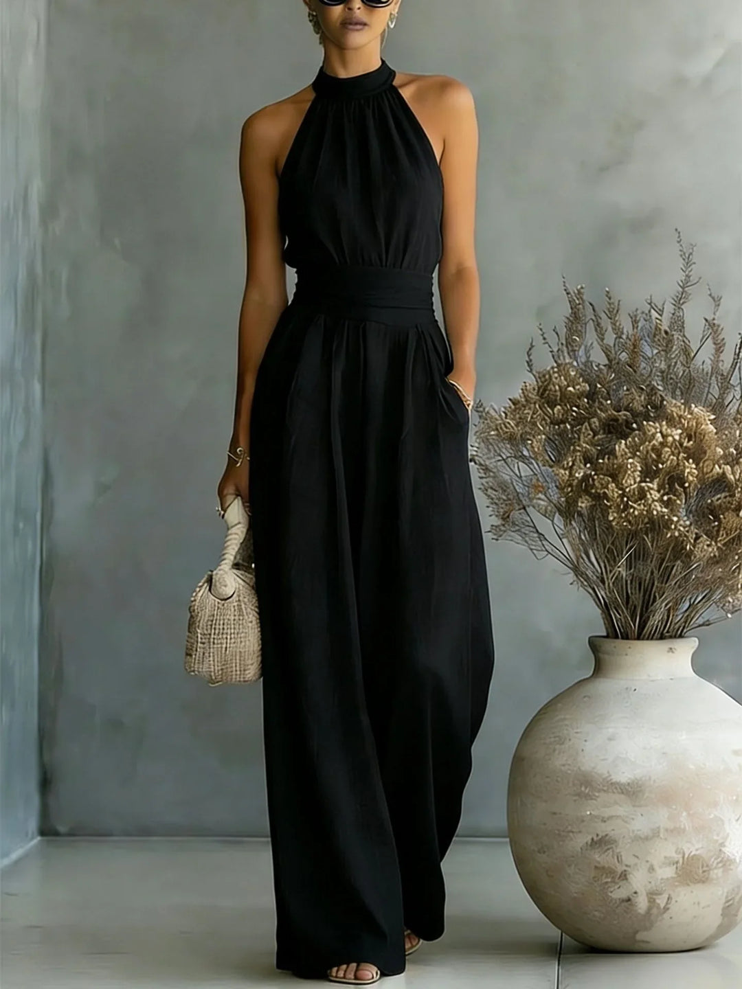 Natalie Halter Wide Leg Jumpsuit