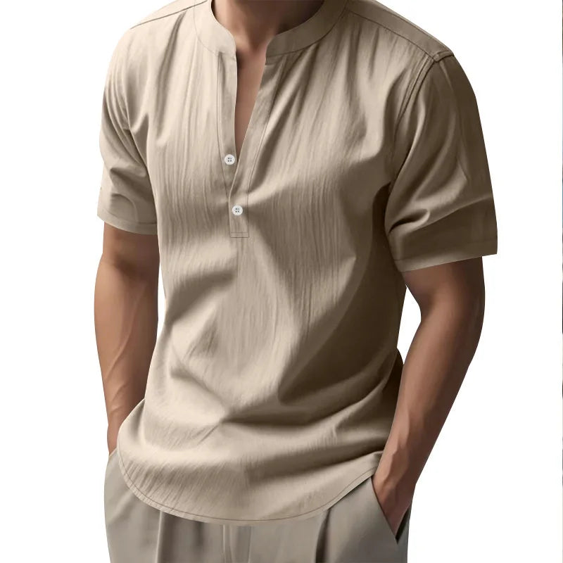 Coastline Cotton V Neck Shirt