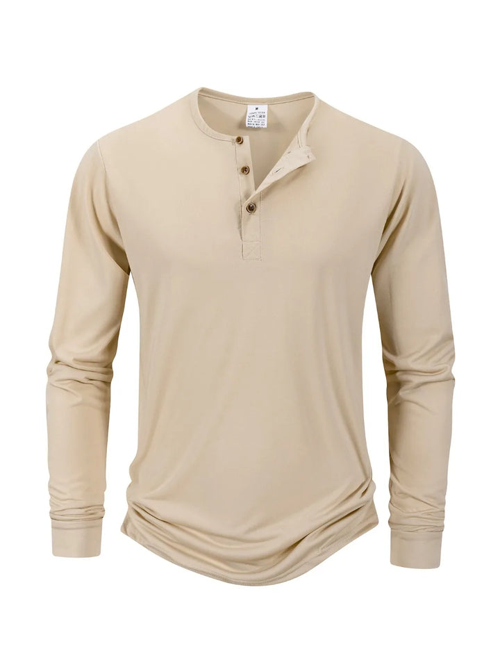Henley Long Sleeve Neckline Shirt
