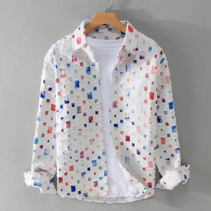 Mosaic Cotton Grid Shirt