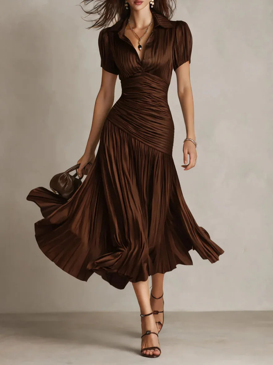 Olivia Pleated Midi Dress