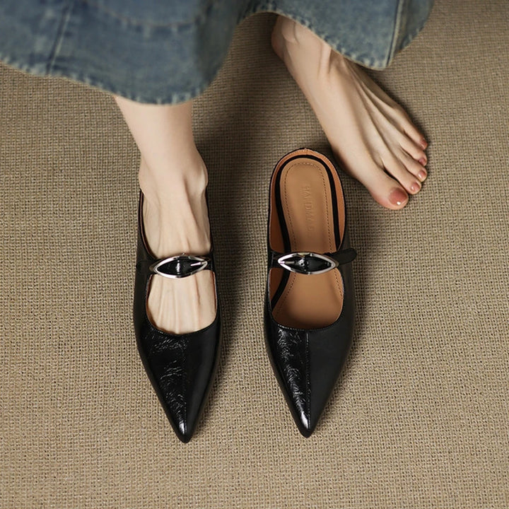 Alvina Genuine Leather Mules