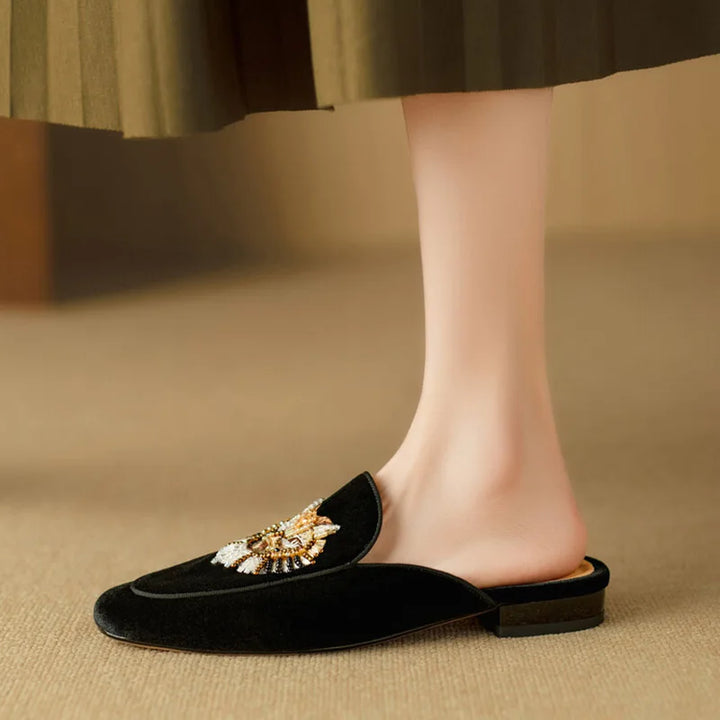 Monet Velvet Summer Mules