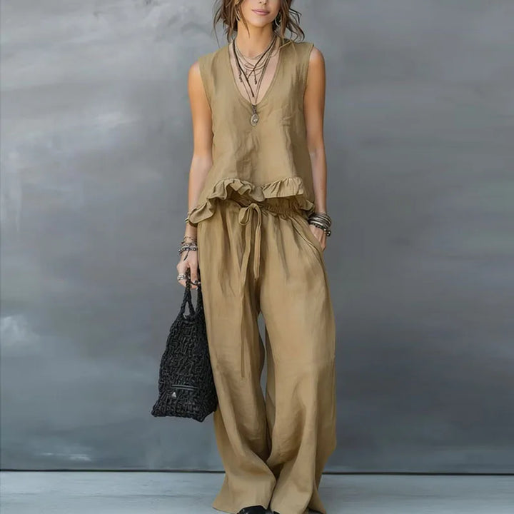 Claudia Sleeveless Ruffle Matching Set