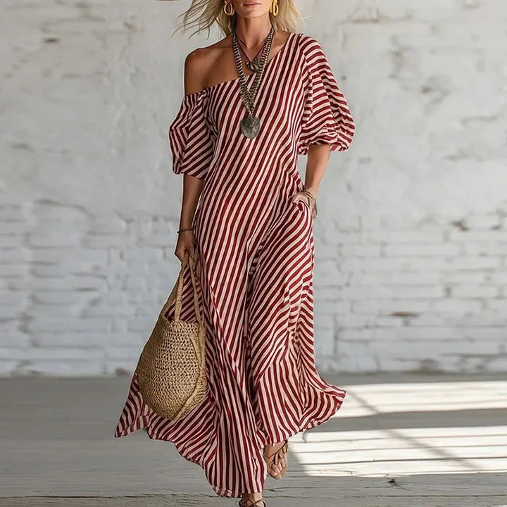 Delila One Shoulder Puff Sleeve Dress