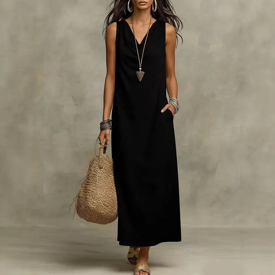 Hailey Linen Sleeveless Maxi Dress