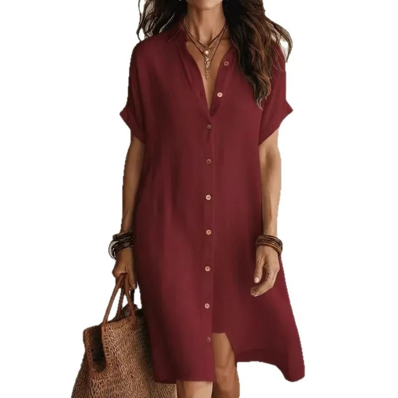 Perla Button Down Shirt Dress