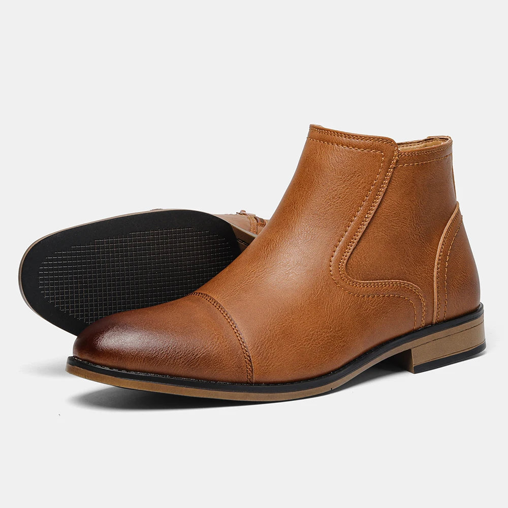 Henderson Zipper Leather Boots