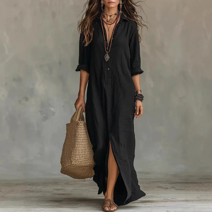 Sadona Linen Long Shirt Dress