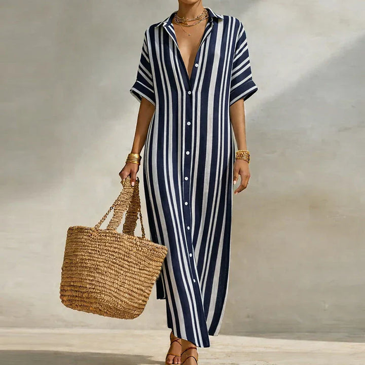 Andrea Linen Long Shirt Dress