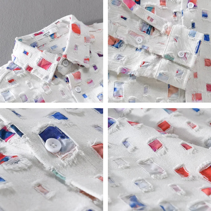 Mosaic Cotton Grid Shirt