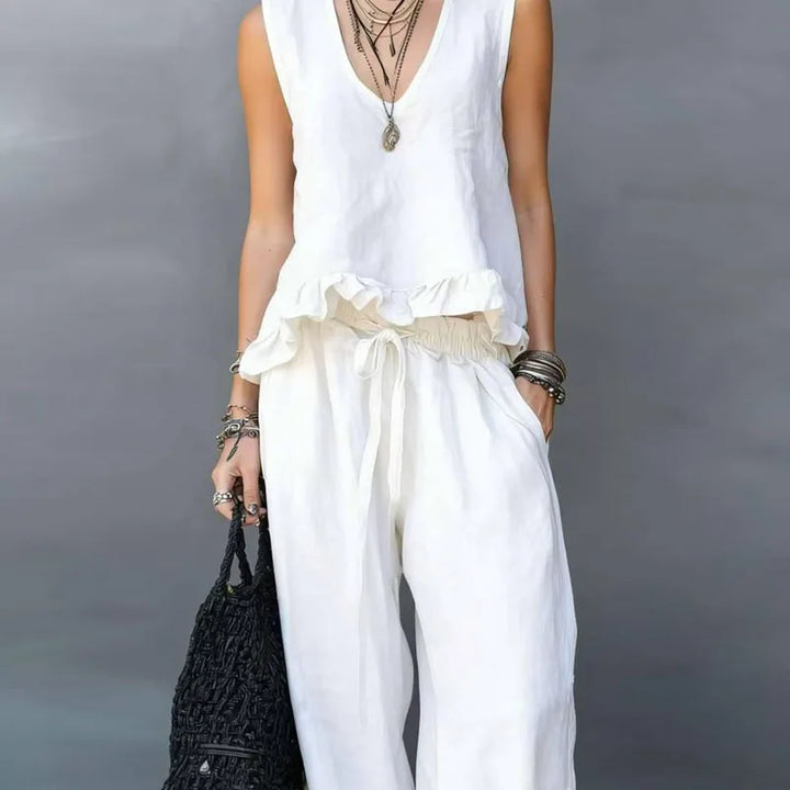 Claudia Sleeveless Ruffle Matching Set