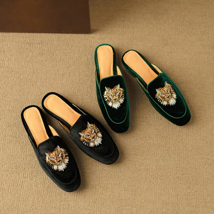 Monet Velvet Summer Mules