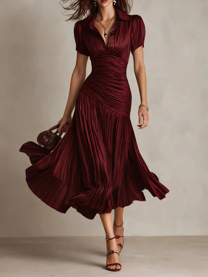 Olivia Pleated Midi Dress