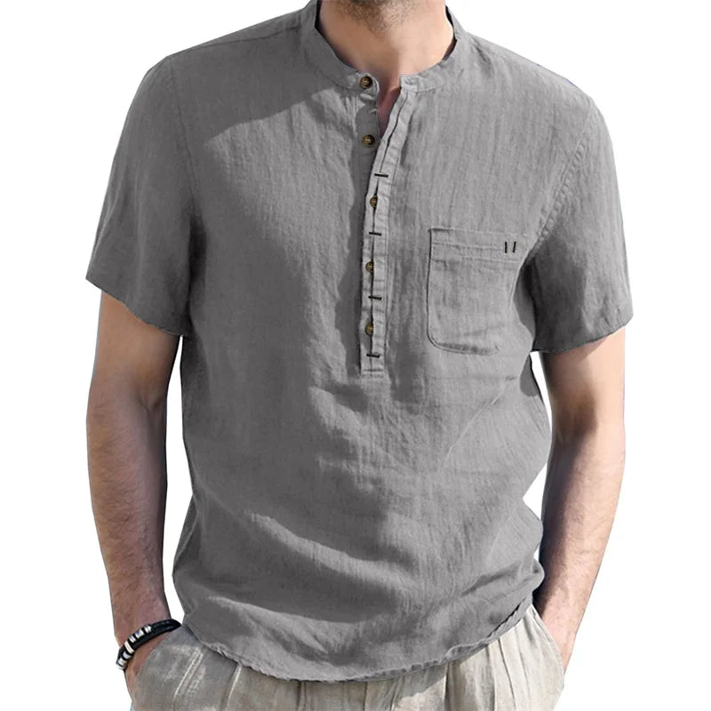 Carter Linen Henley Shirt