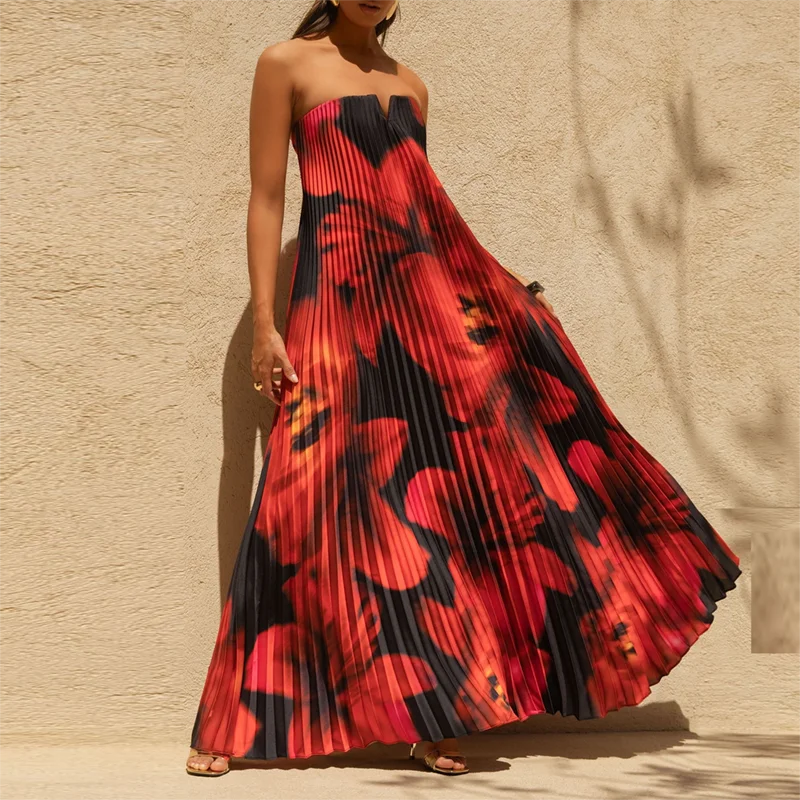 Mandana Strapless Maxi Floral Dress