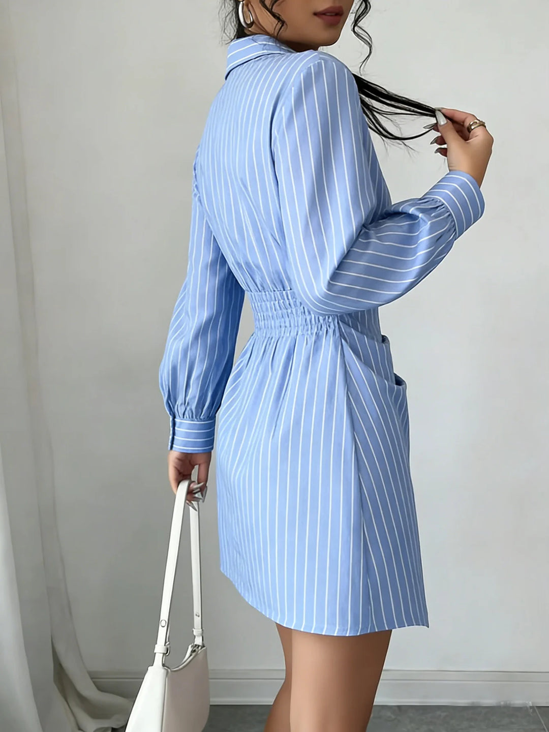 Malinda V Neck Ruched Midi Dress