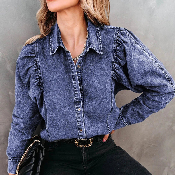 Pandra Vintage Puff Denim Shirt