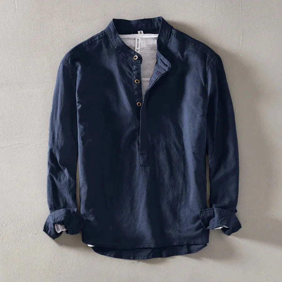 Shoreline Linen Henley Shirt