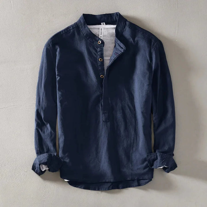 Shoreline Linen Henley Shirt
