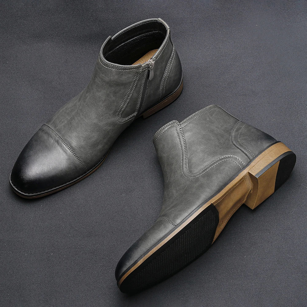 Henderson Zipper Leather Boots