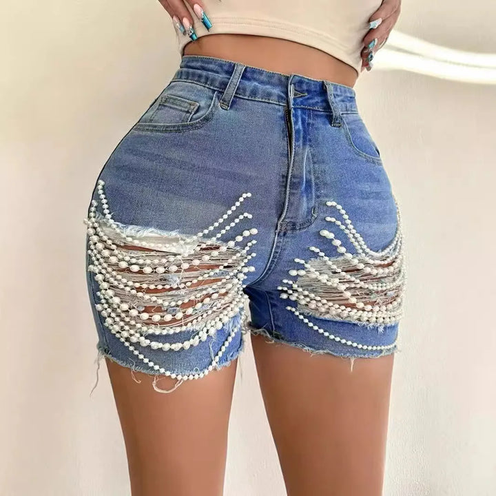Francis Ripped Jean Shorts