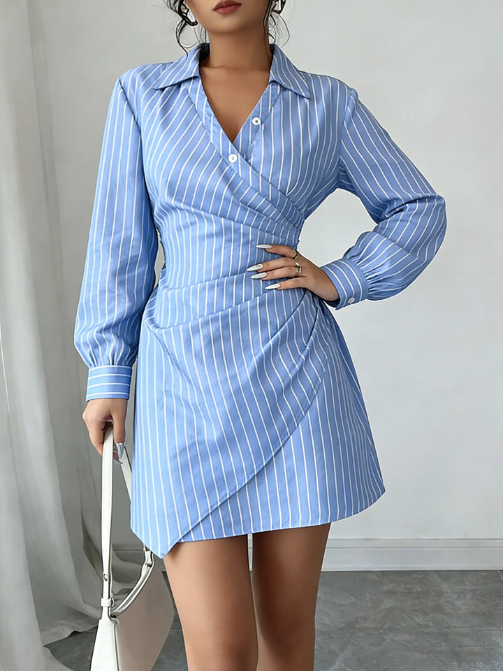Malinda V Neck Ruched Midi Dress