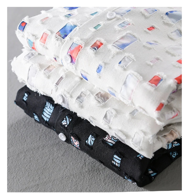Mosaic Cotton Grid Shirt