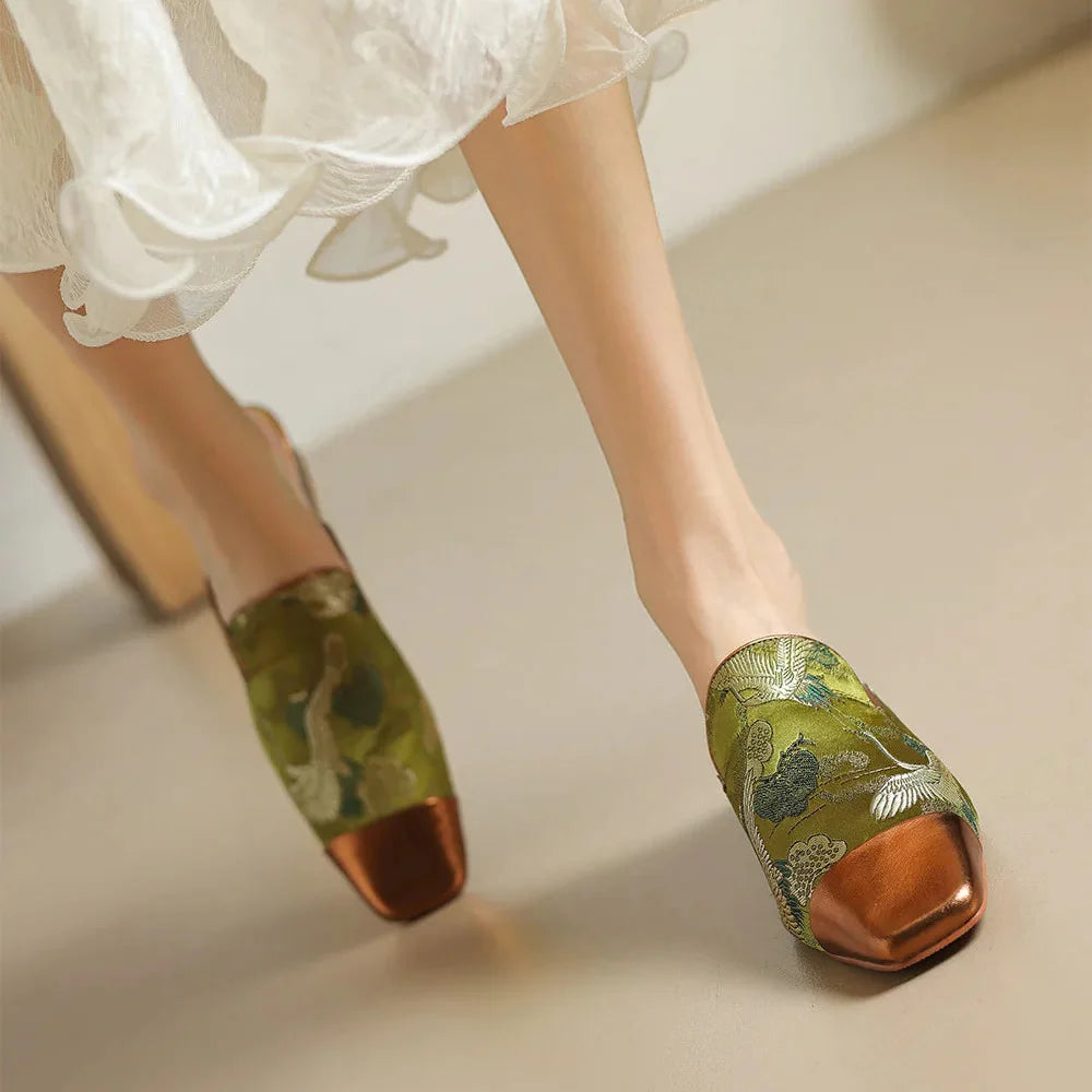 Monica Floral Embossed Mules