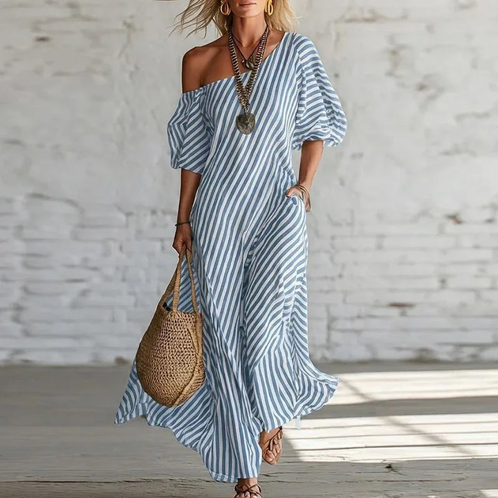 Delila One Shoulder Puff Sleeve Dress