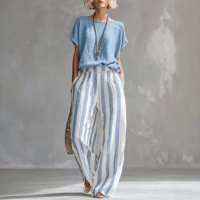 Bailey Striped Linen Summer Set