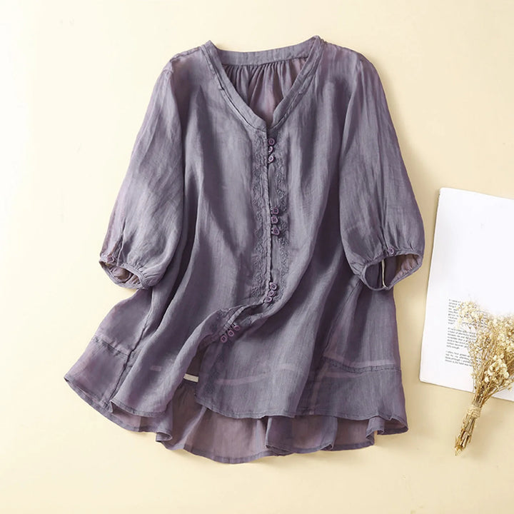 Amelia V-Neck Linen Top