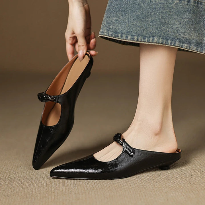 Alvina Genuine Leather Mules