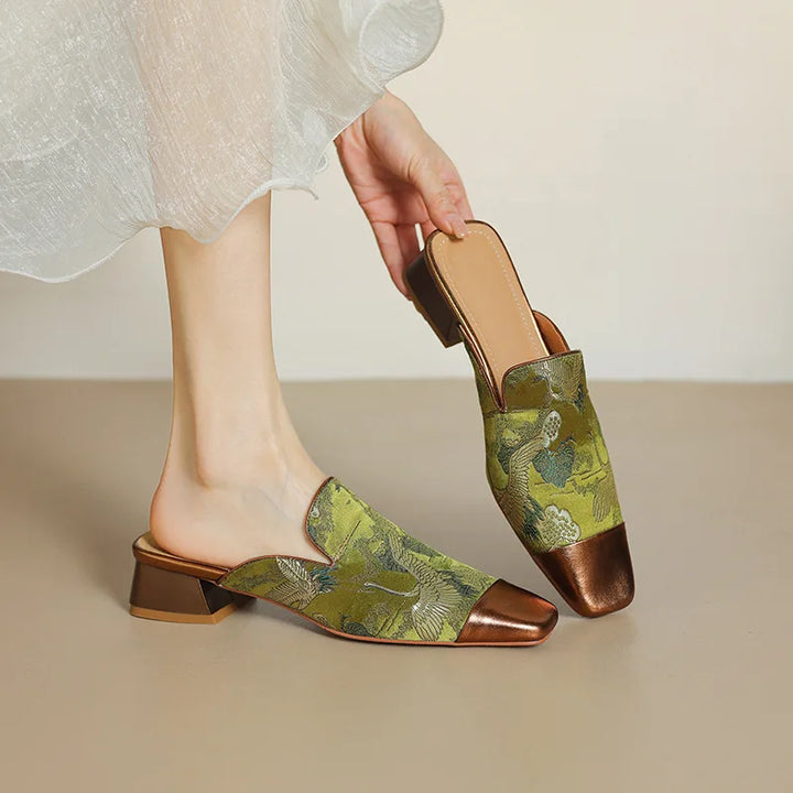 Monica Floral Embossed Mules