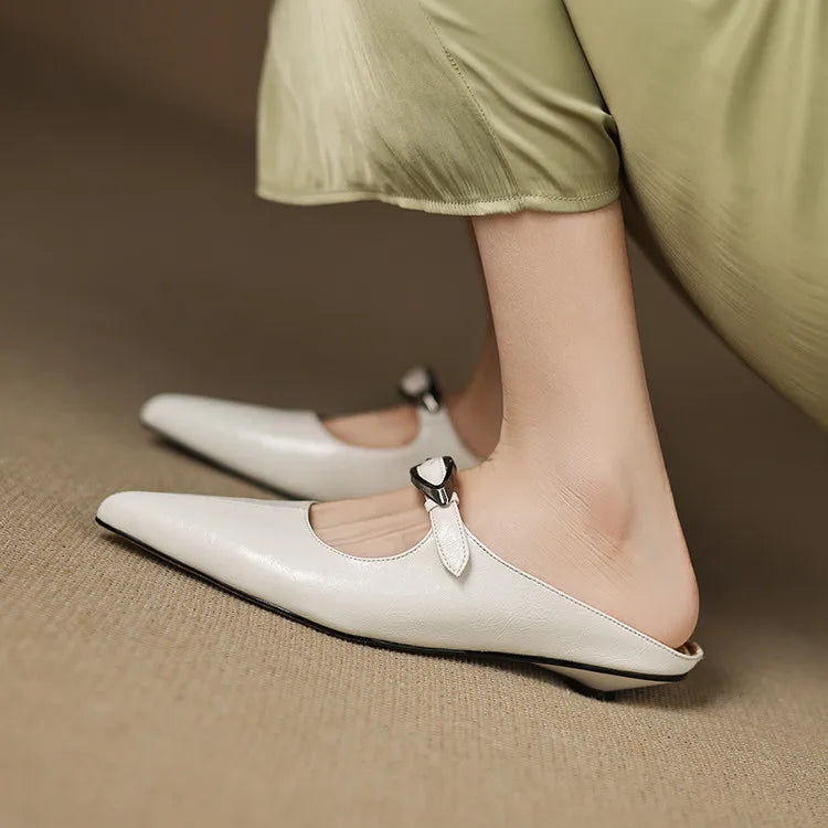 Alvina Genuine Leather Mules