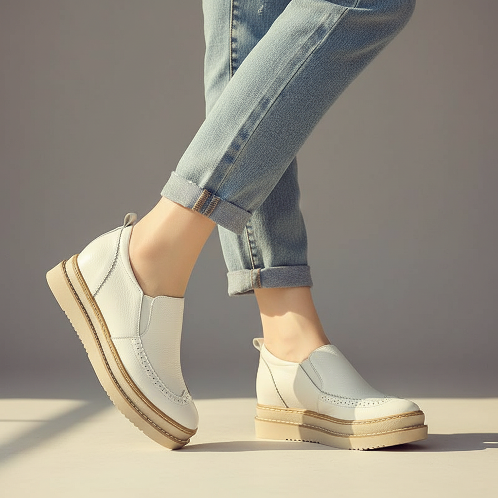 Ruby Leather Platform Wedge Sneakers