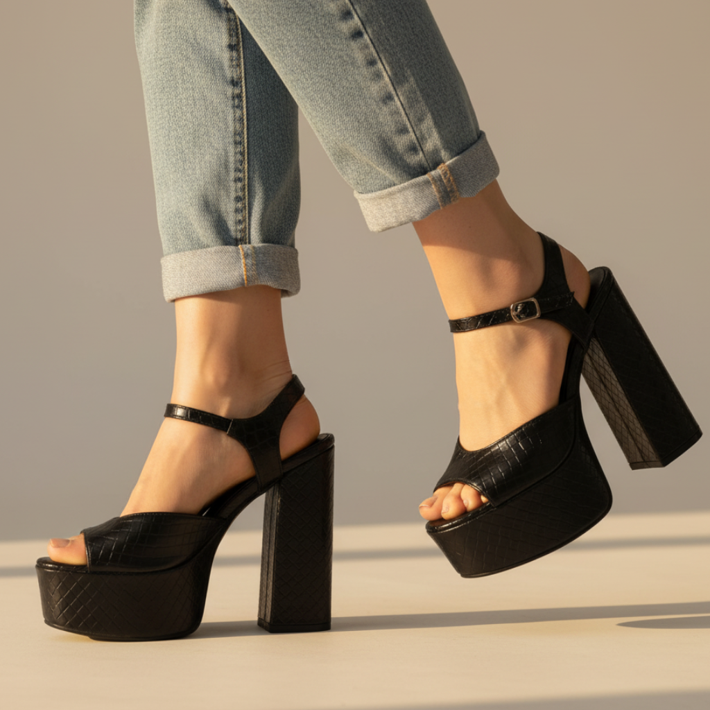 Veronica Buckle Platform Heels